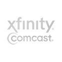 A black and white logo for xfinity comcast.