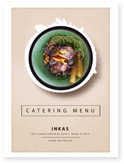 Catering menu cover for