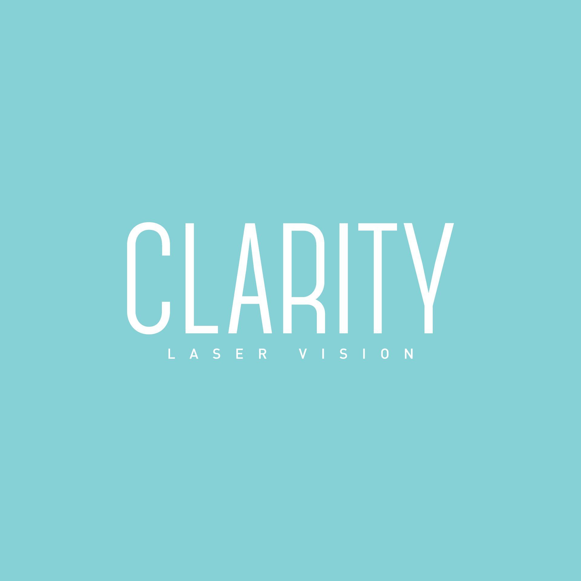 The logo for clarity laser vision is on a blue background.