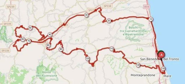 mappa con percorso della gara