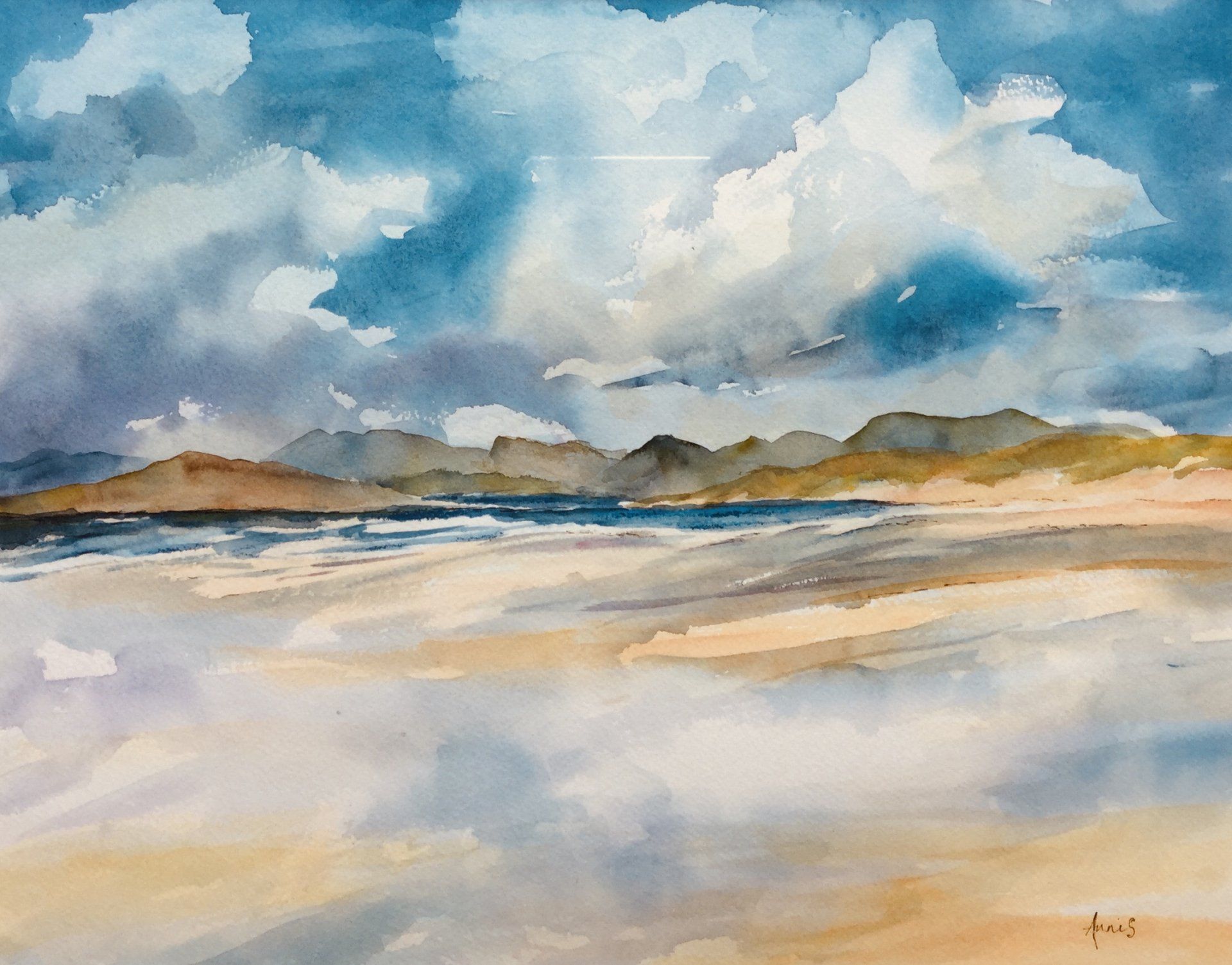 Reflections, Luskentyre by Annis Anderson