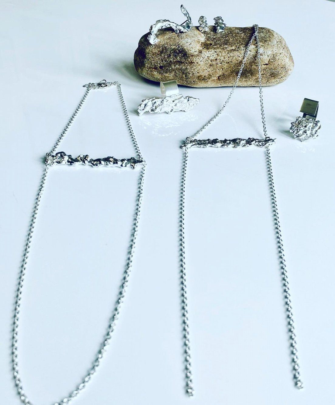 Violeta Skinner - Adjustable Ring and two Necklaces