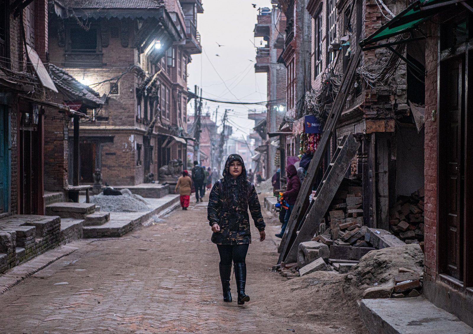 Morning girl in Kathmandu