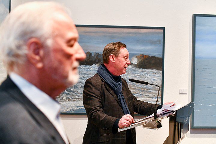 Artist Michael Clark RSW introducing Tom Craig