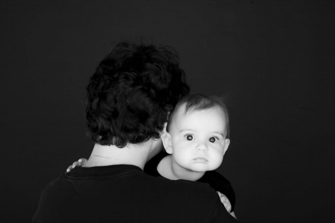 Black and White Family Portrait