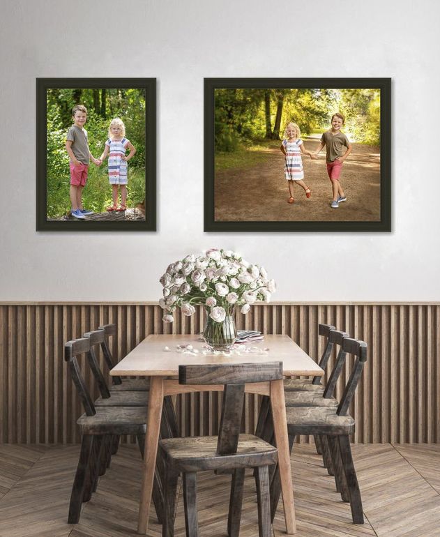 Framed Brother and Sister Portrait