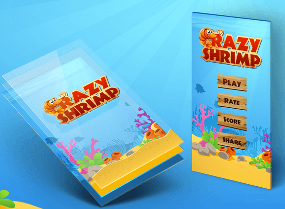Mobile game menu screen for
