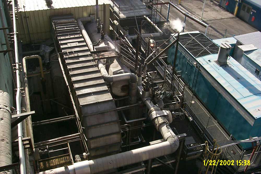 metal structure with pipes