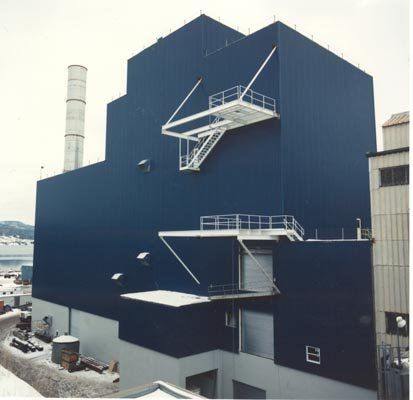 large blue building