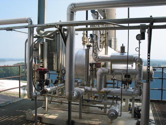 silver steam pipes