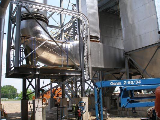 large silver pipes