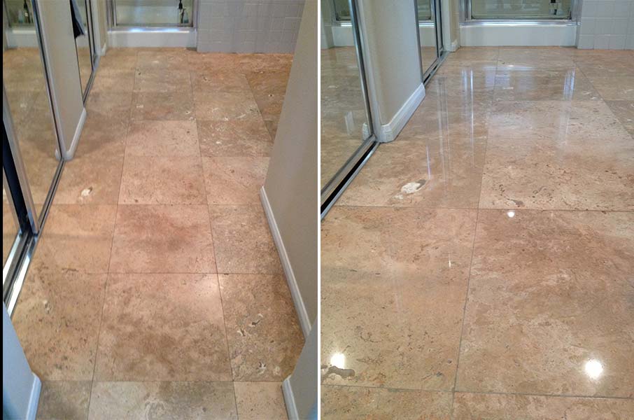 Trazertine floor — cleaning in Escondido, CA