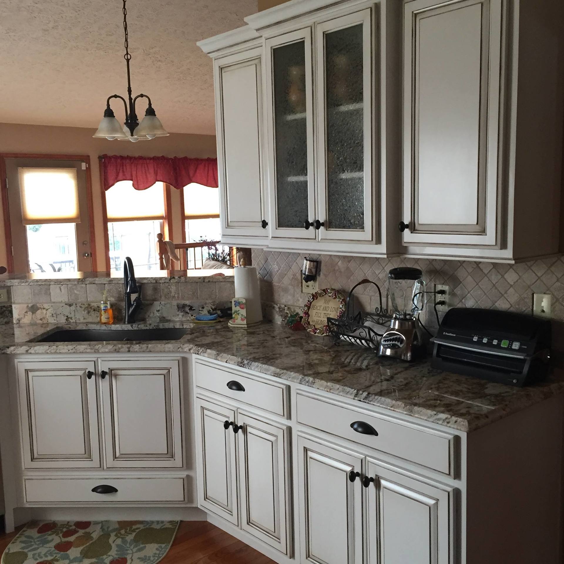 white kitchen counter tops