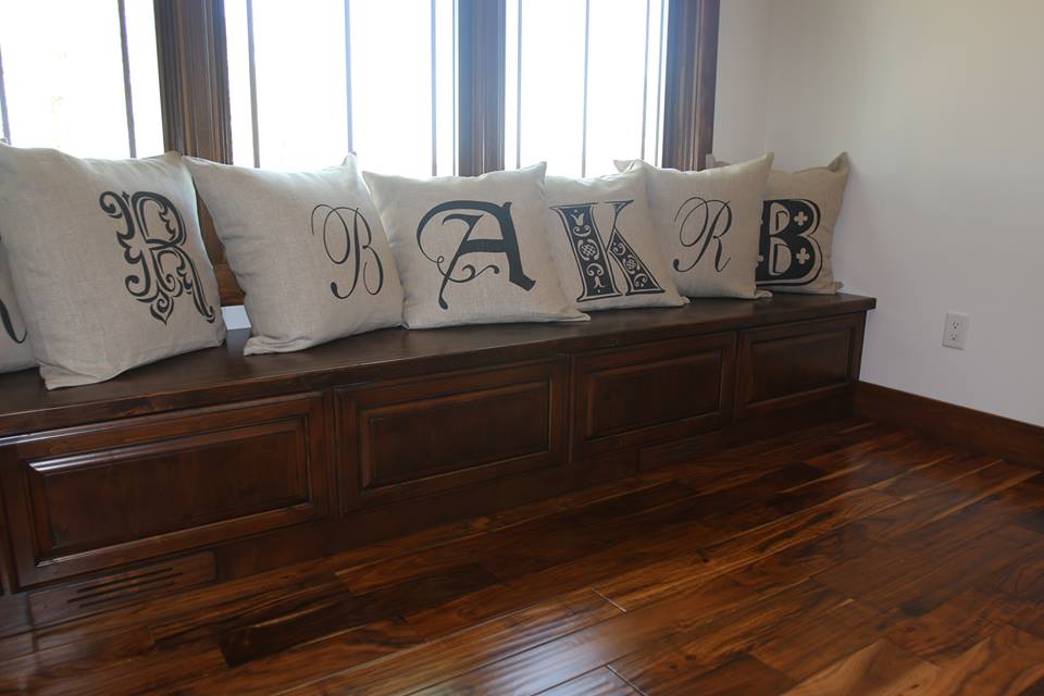 pillows on pew