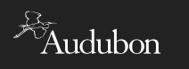 The audubon logo is on a black background