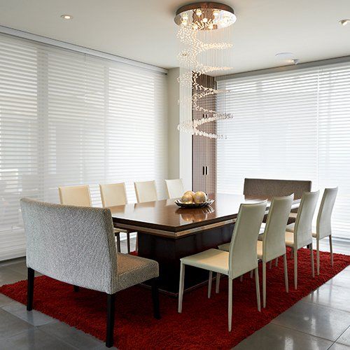Horizontal Sheer Shades in Modern Nook — Lewisville, TX — Installation-Nation Horizontal Sheer Shades in Modern Nook — Lewisville, TX — Installation-Nation