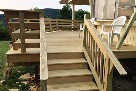 Stairs of a wooden house