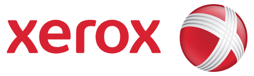 Xerox logo: red wordmark and abstract globe.