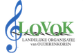 Logo for LOVOK, a Dutch organization for senior choirs. Features a blue treble clef, green text