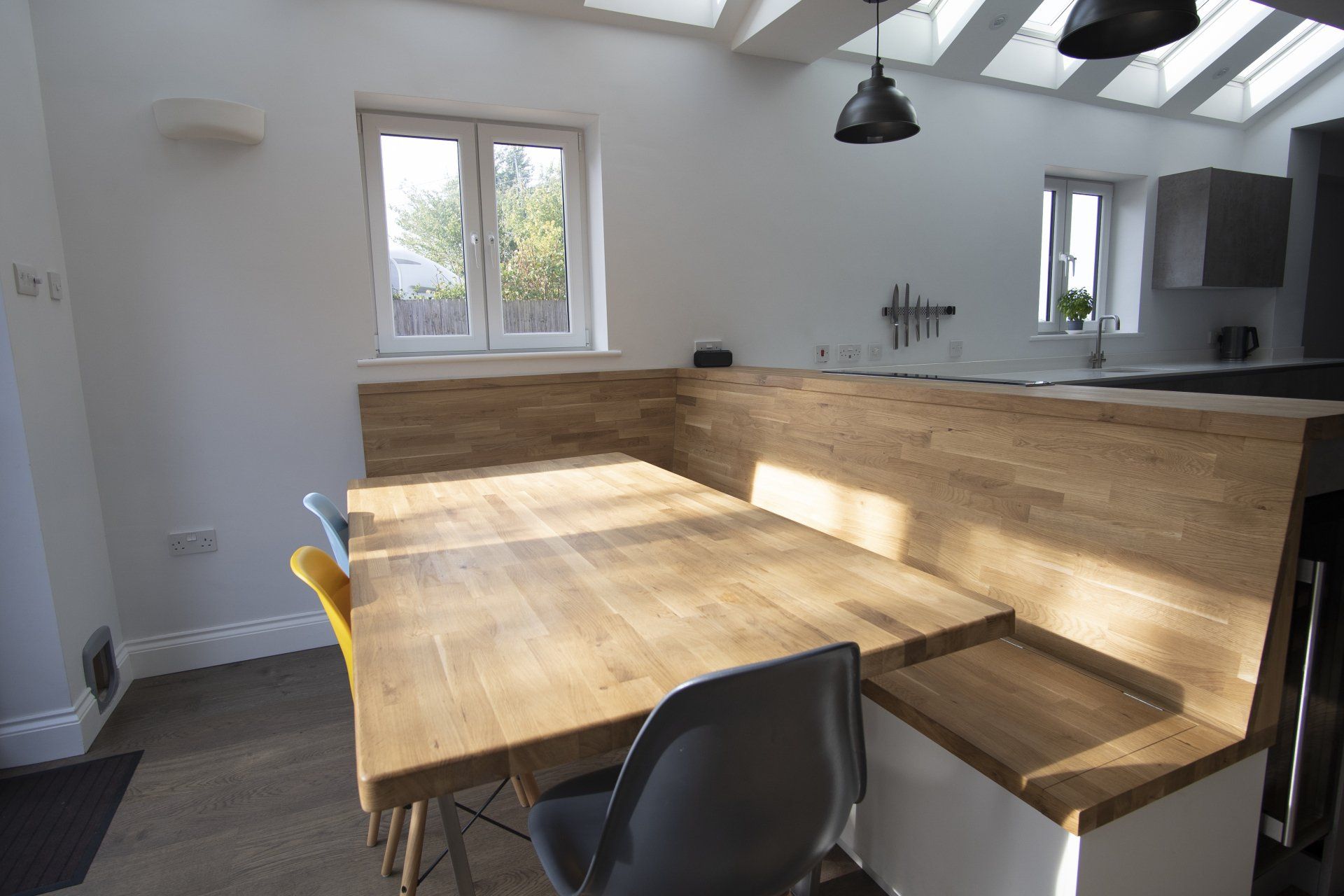 Modern concrete kitchen and dining room completed in 2017