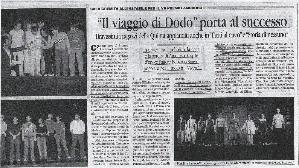 Articolo - 'Il viaggio di Dodo porta al successo'