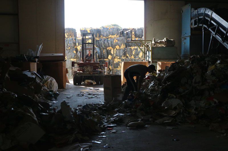 magazzino per stoccaggio scarti plastici