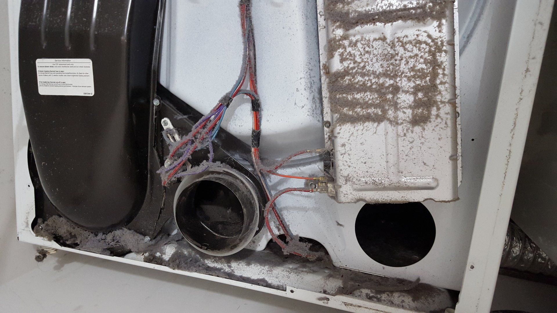 Lint build up in dryer