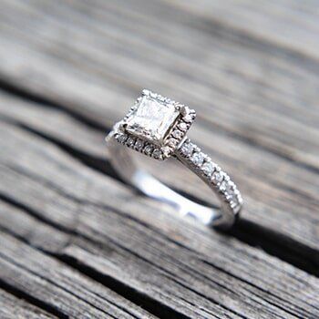 Engagement Ring in a wood gap — jewelry store in Santa Barbara, CA