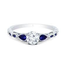 Diamond with Pair of Sapphires