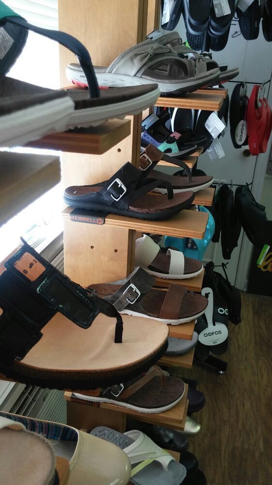 sandals on display