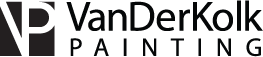 A black and white logo for van der kolk painting