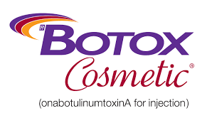 Botox Cosmetic logo: purple text, swirling lines, 