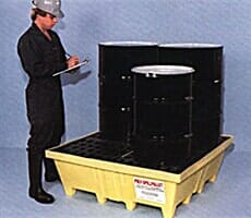 Man with Spill Pallets and Steel drum — Steel Drums in Capitol Heights, MD