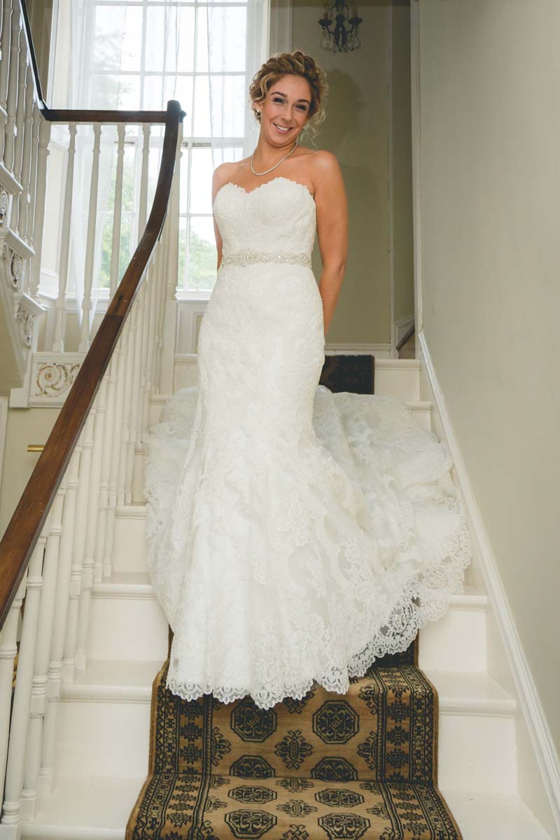 Ballinacurra House bride standing on staircase