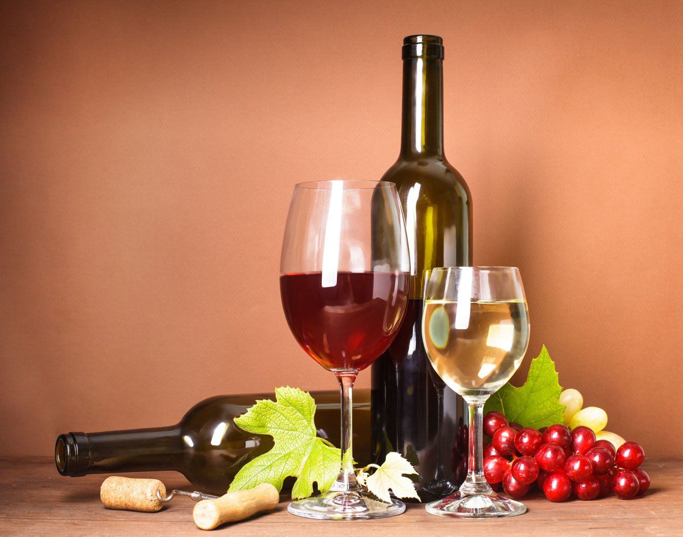 two glass and one bottle of wine