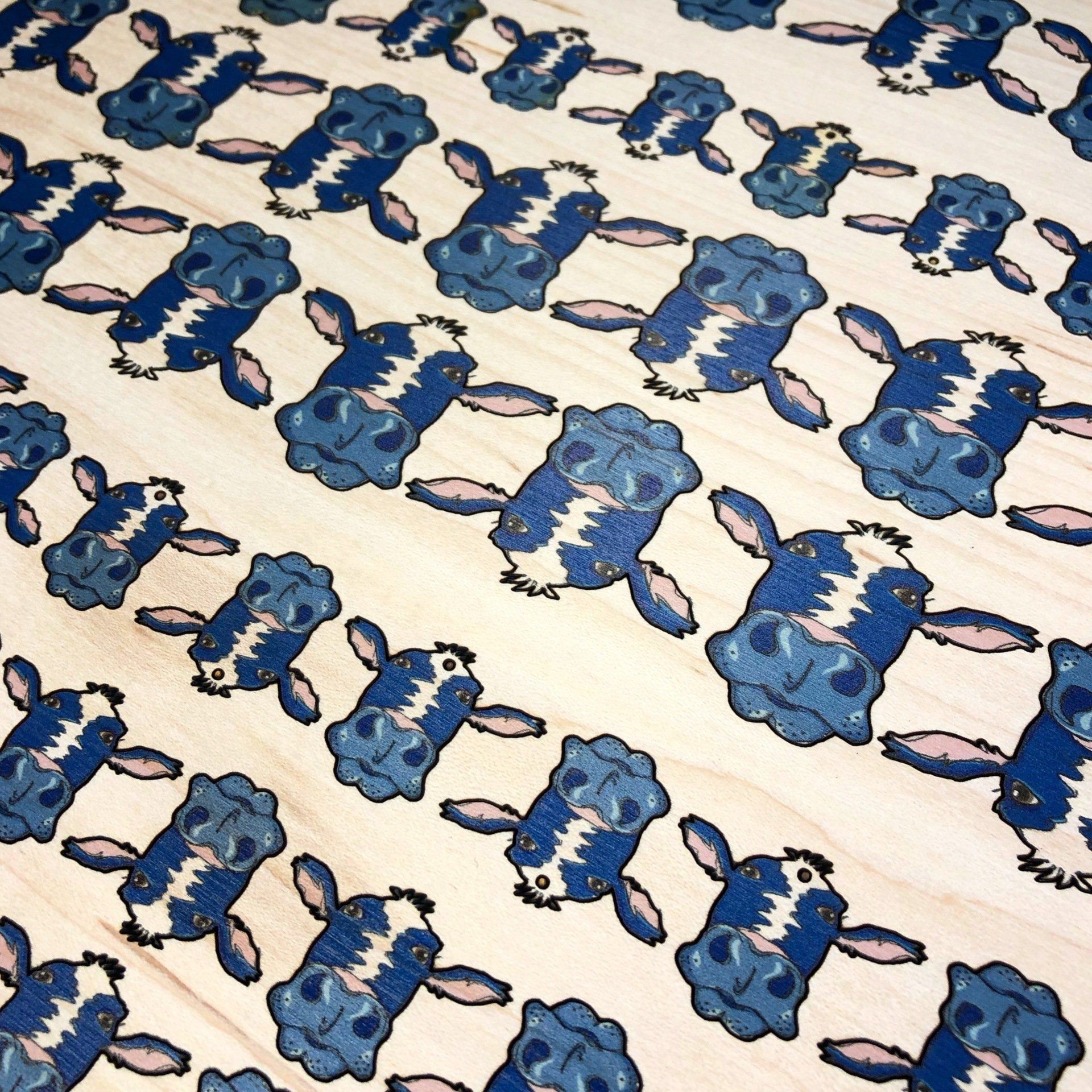 UV Printed Cows on a Wooden Sheet