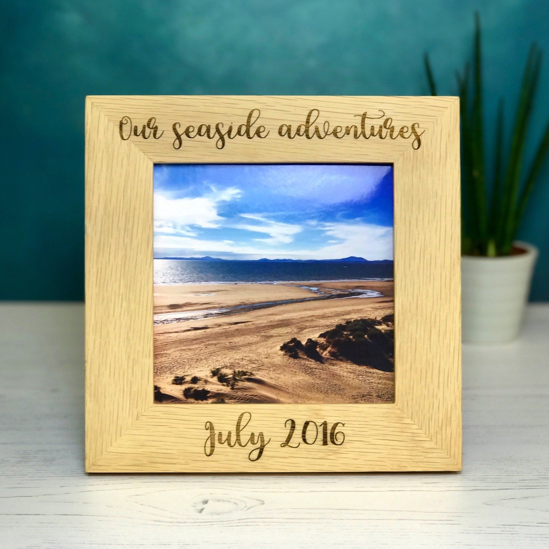 Laser Engraved Oak Photo Frame