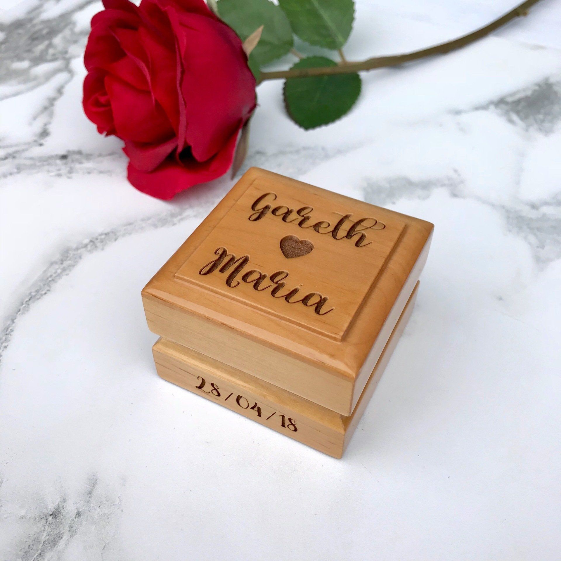 Laser Engraved Ring Box