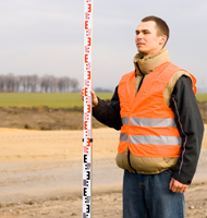 Land Surveyor with Level Rod Land Surveyor with Level Rod