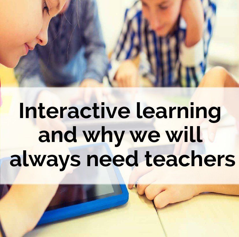 Children using touch screen devices to learn
