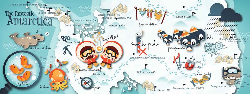 Cartoon map of Antarctica made by the group
