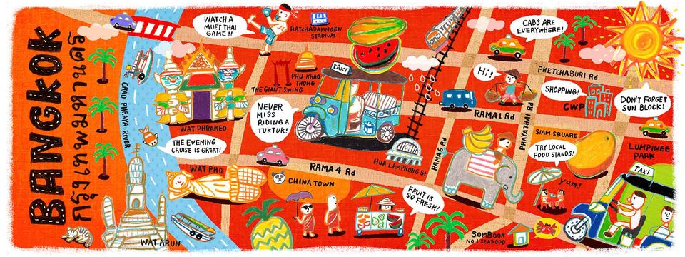 Cartoon map of Bangkok made by the group