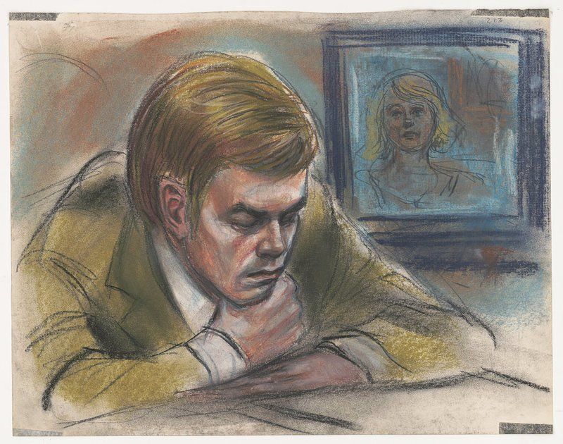 1982 courtroom illustration by Freda Liebowitz Reiter