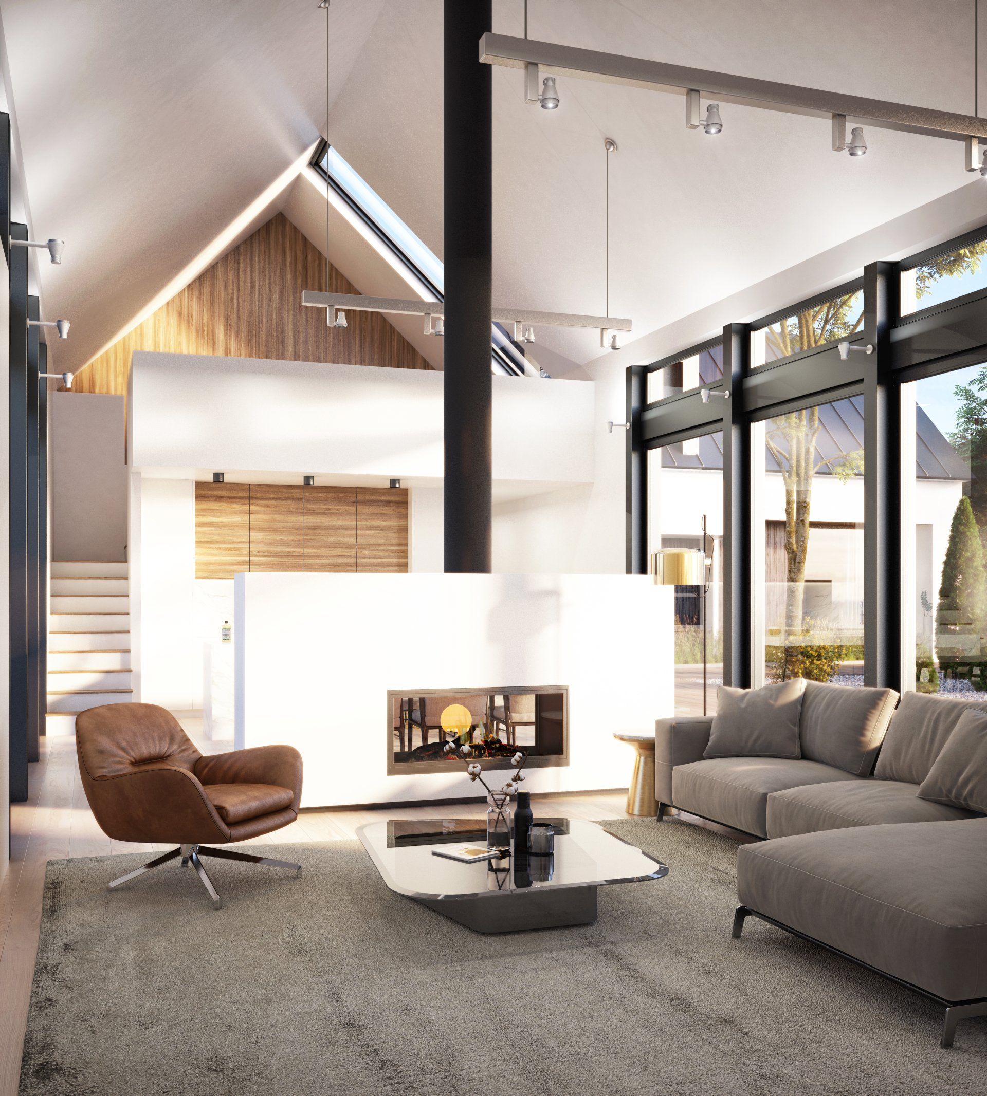 Interior view of Omeath house designed by Dublin design studio