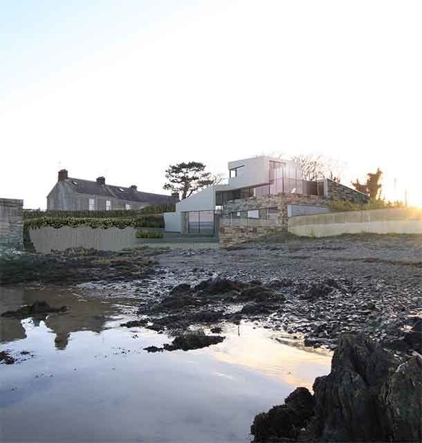 The façade of a coast road dwelling Blackrock, County Louth