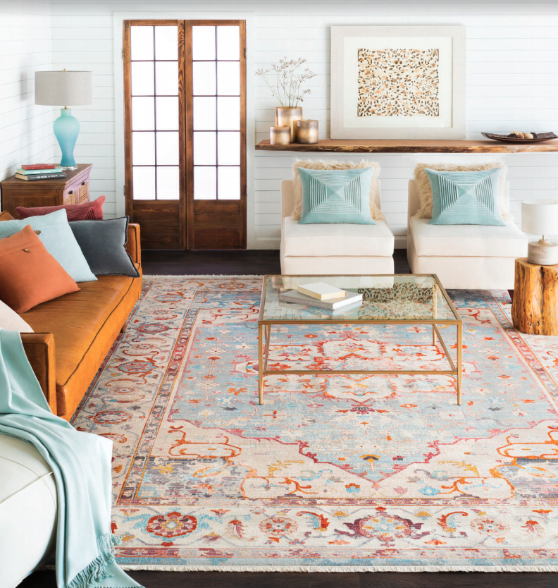 Decorative Wood — Relaxing Colors Of Living Room With Beautiful Carpet Design in Naples, FL