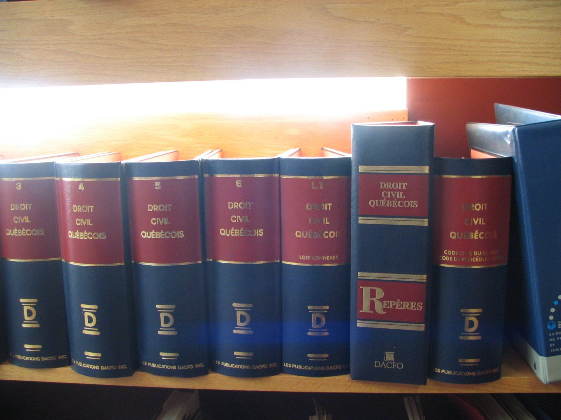 civil law books on shelf inside office