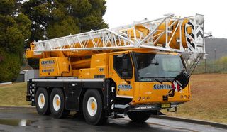 orange crane truck