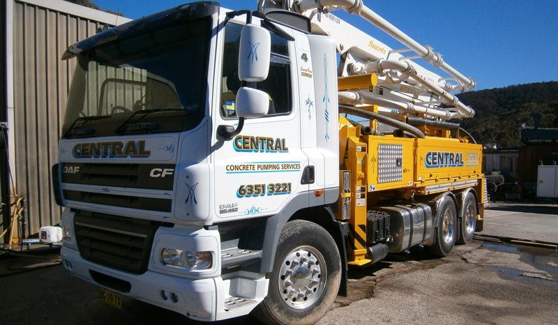One of our concrete pumps in the Blue Mountains and Lithgow