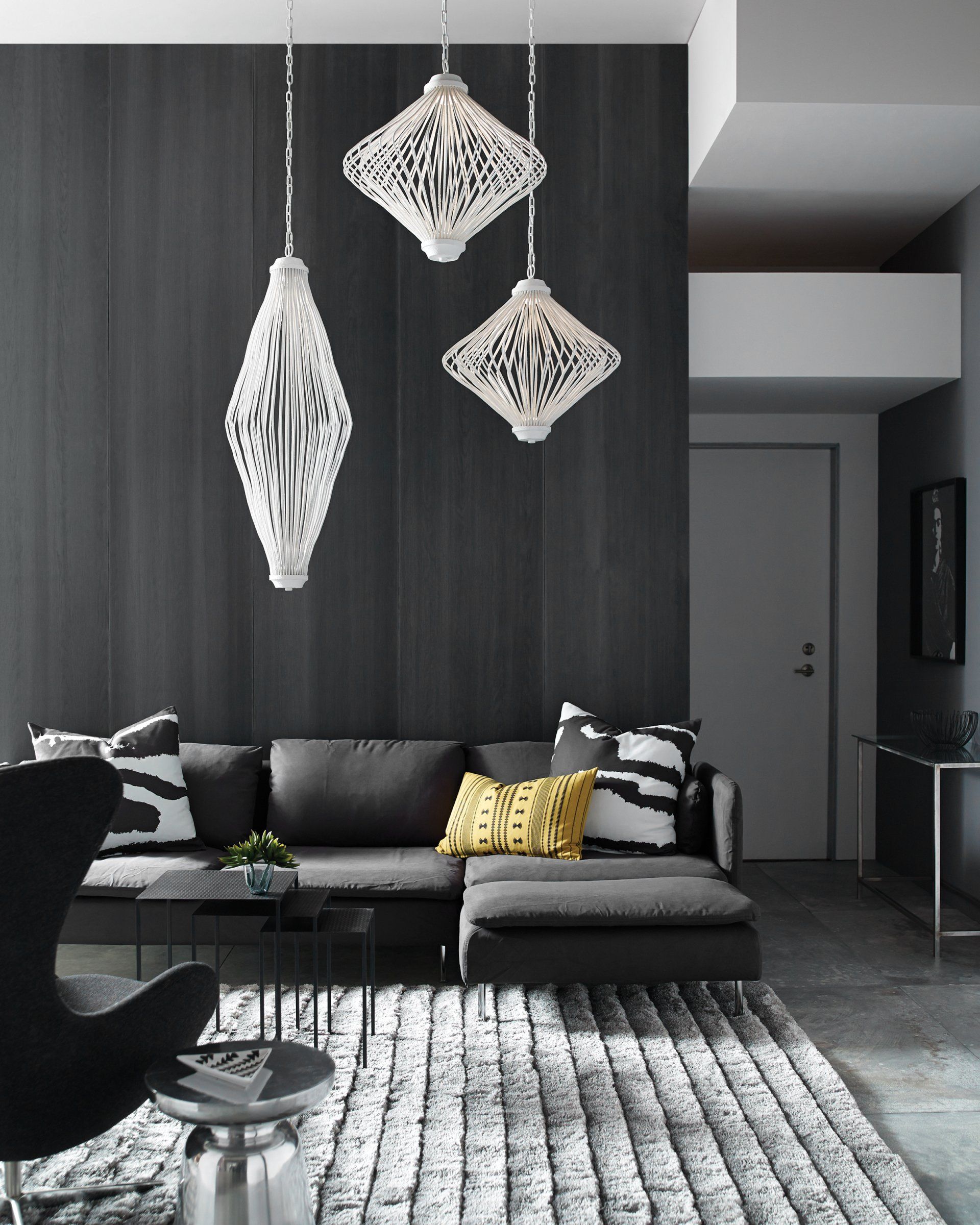 Hanging Lighting Fixtures in Modern Living Room